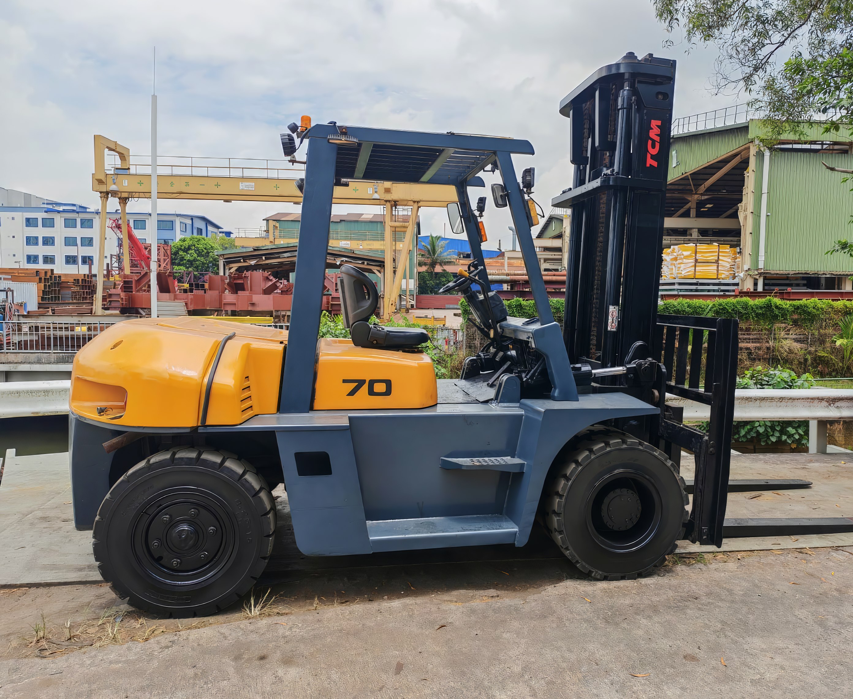 TCM FD76Z8 7-tonne diesel forklift with standard attachment at LB Industrial, Singapore